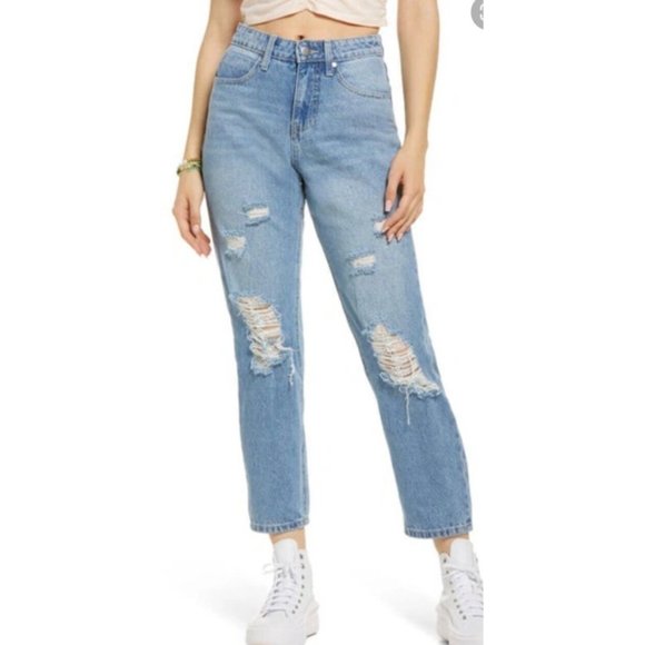 bp Denim - Bp | Ripped High Waist Mom blue Jeans In Vintage Medium Wash Size 24